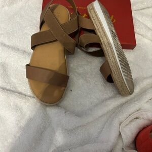 Journee Collection Tan Strappy Sandals